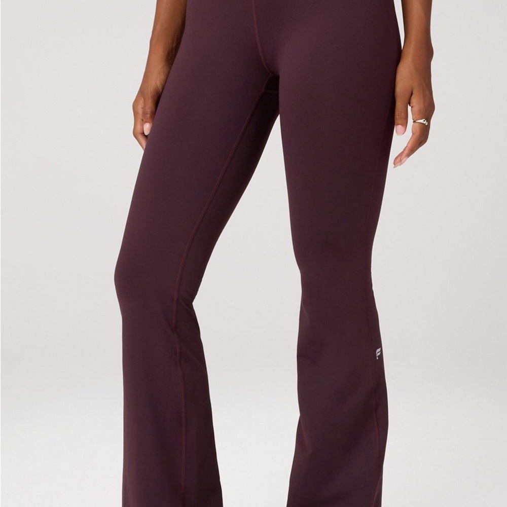 Fabletics Oxblood High Waisted Flare Pants
